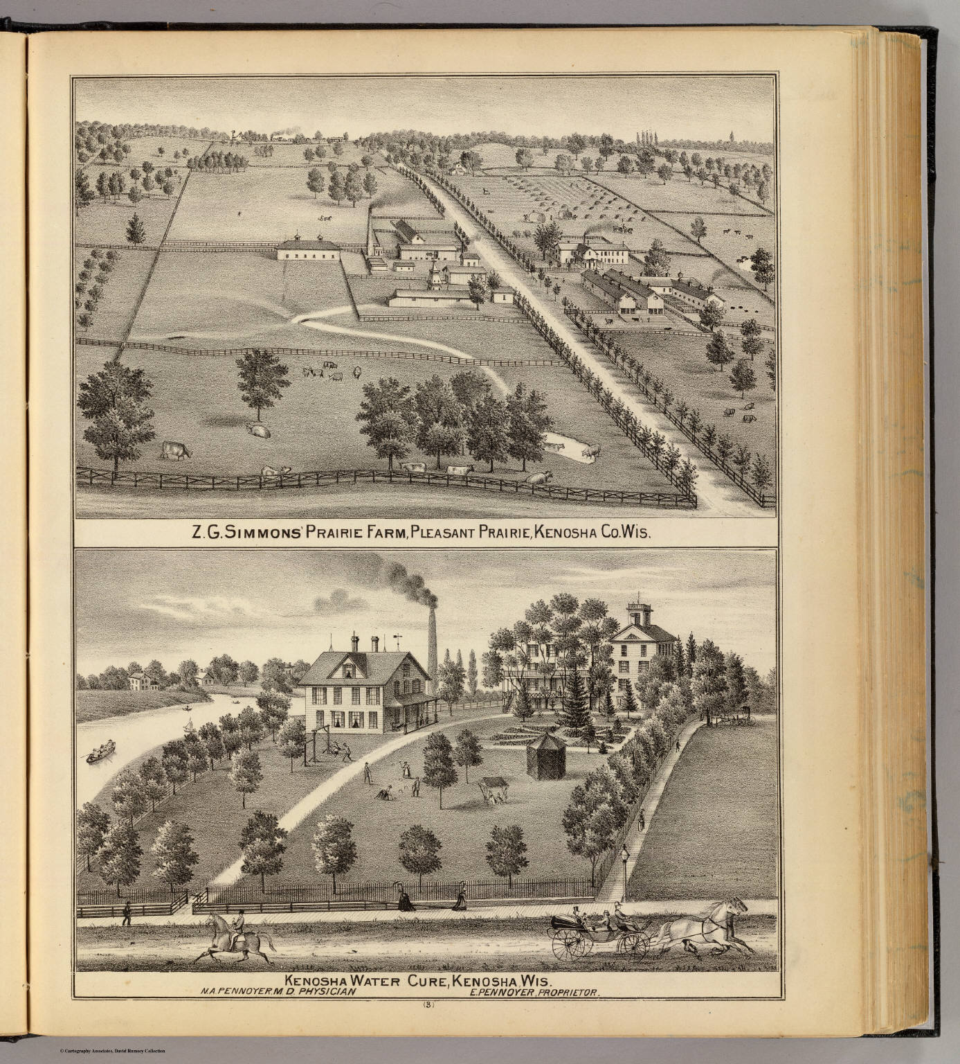 Simmon's Prairie Farm, Kenosha Water Cure, Pleasant Prairie & Kenosha