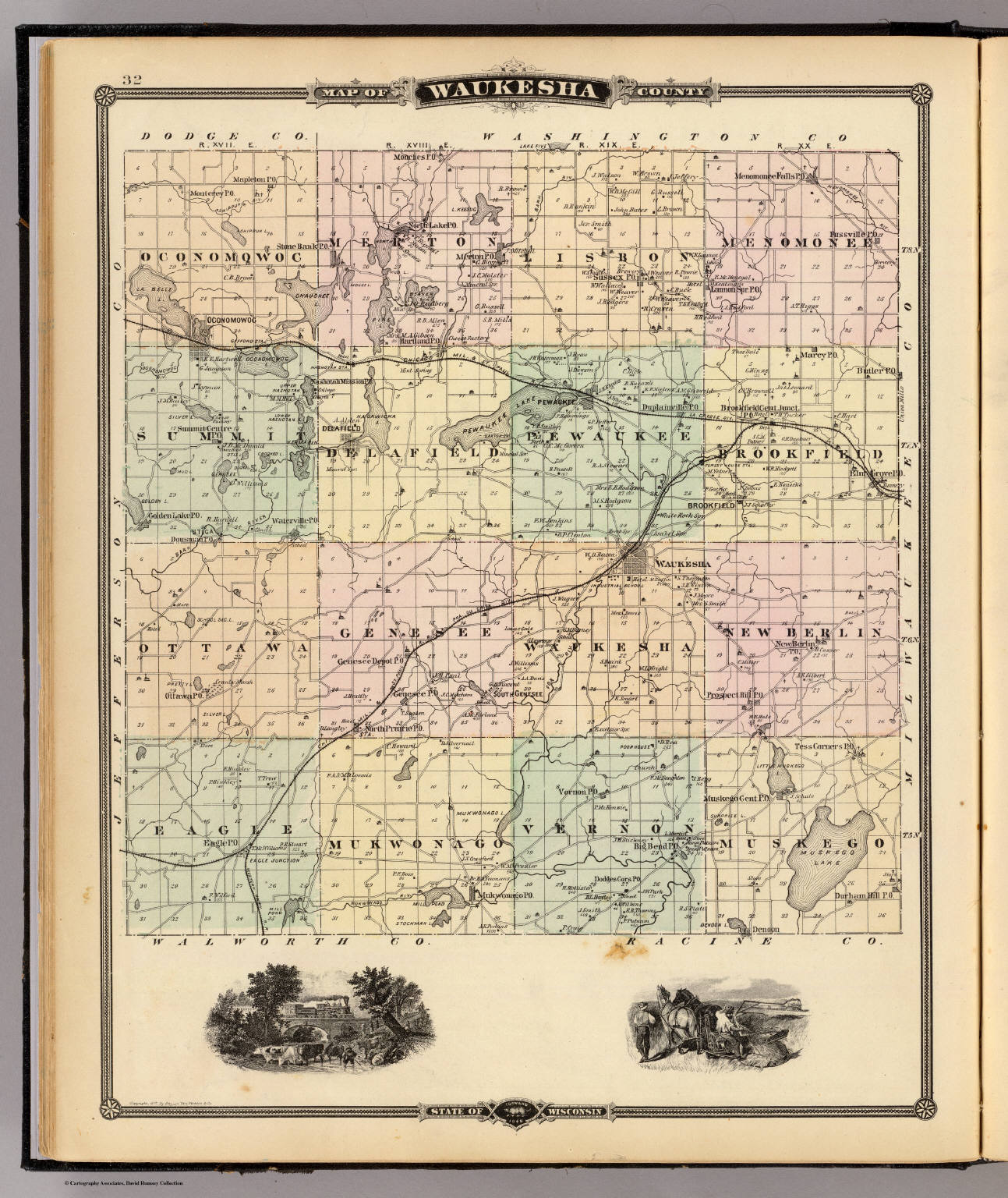 Map of Waukesha County, State of Wisconsin. David Rumsey Historical