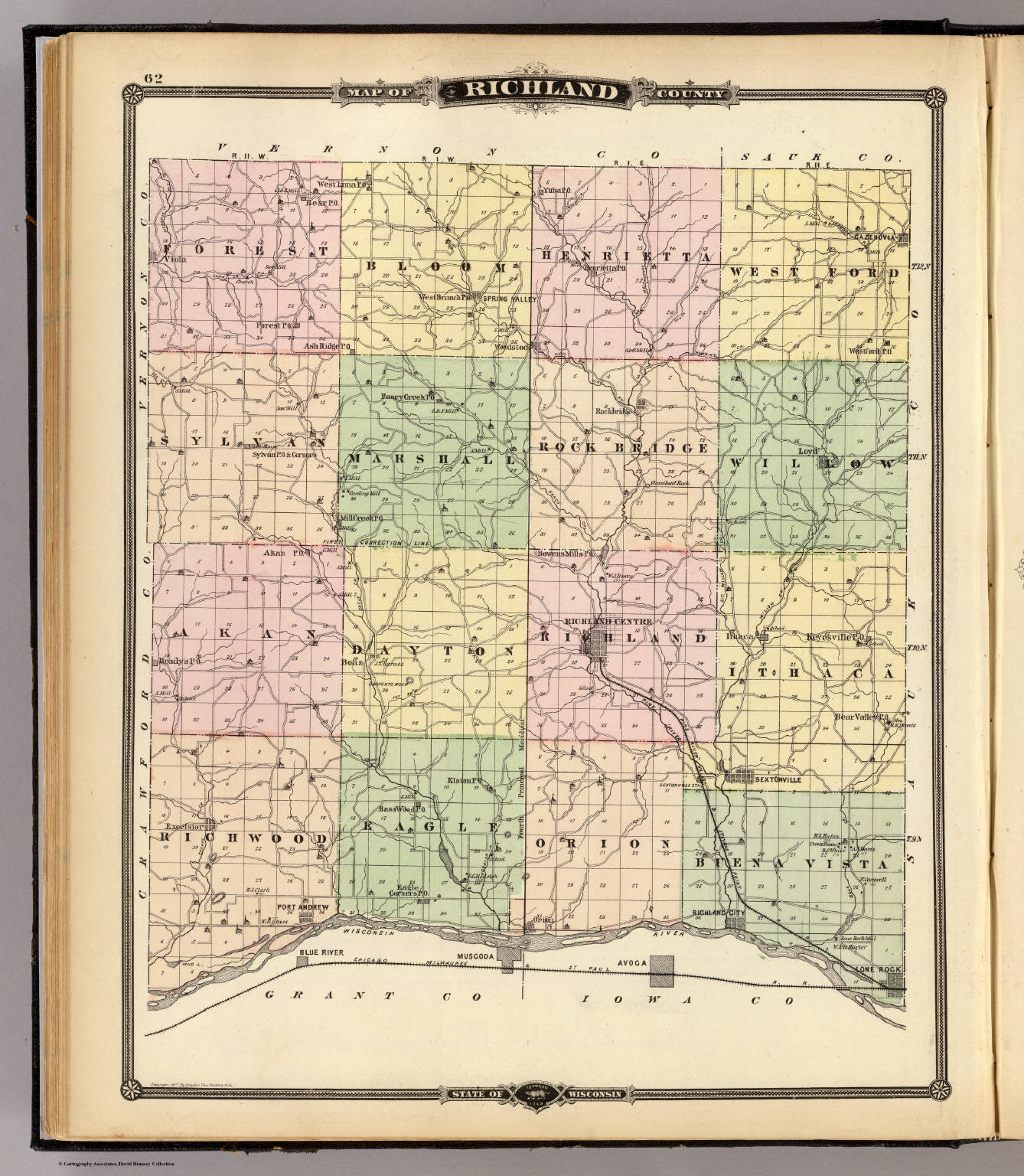 Map Of Richland County State Of Wisconsin David Rumsey Historical Map Collection 4040