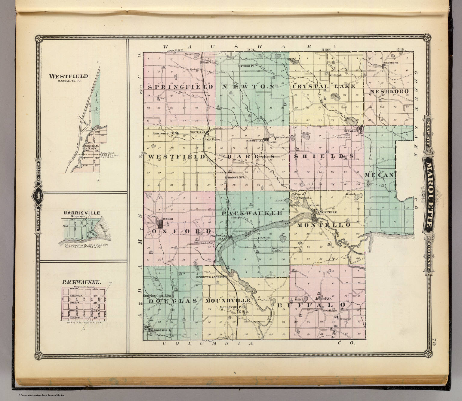 Map of Marquette County & Westfield, Harrisville & Packwaukee ...