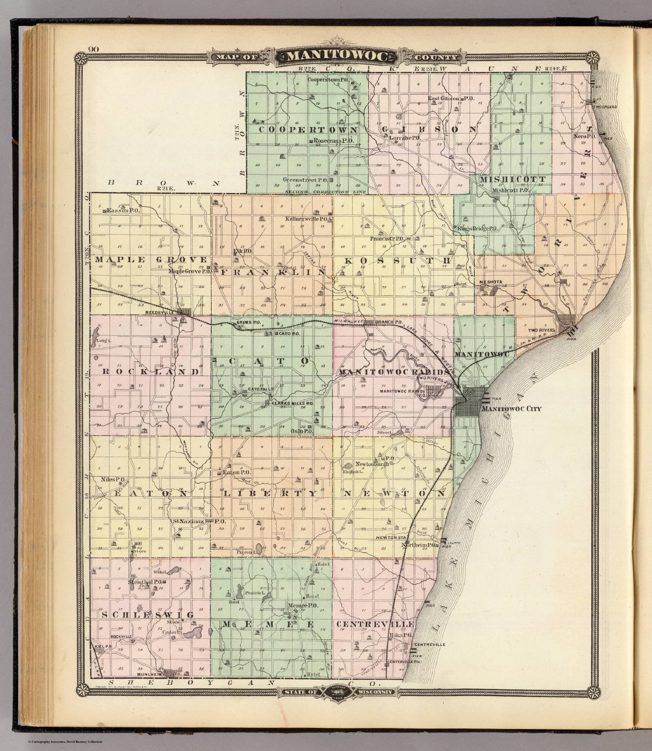 Map of Manitowoc County, State of Wisconsin. David Rumsey Historical