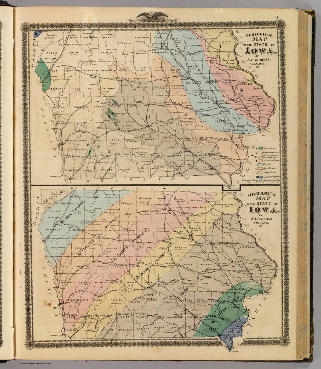 Geological map of the State of Iowa, Climatological map of the State of 