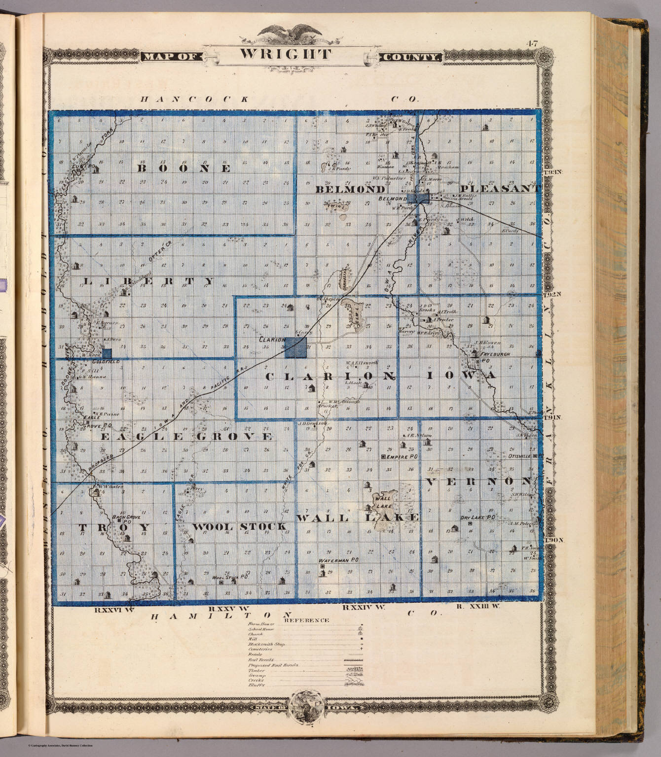 Map Of Wright County State Of Iowa David Rumsey Historical Map Collection 6887