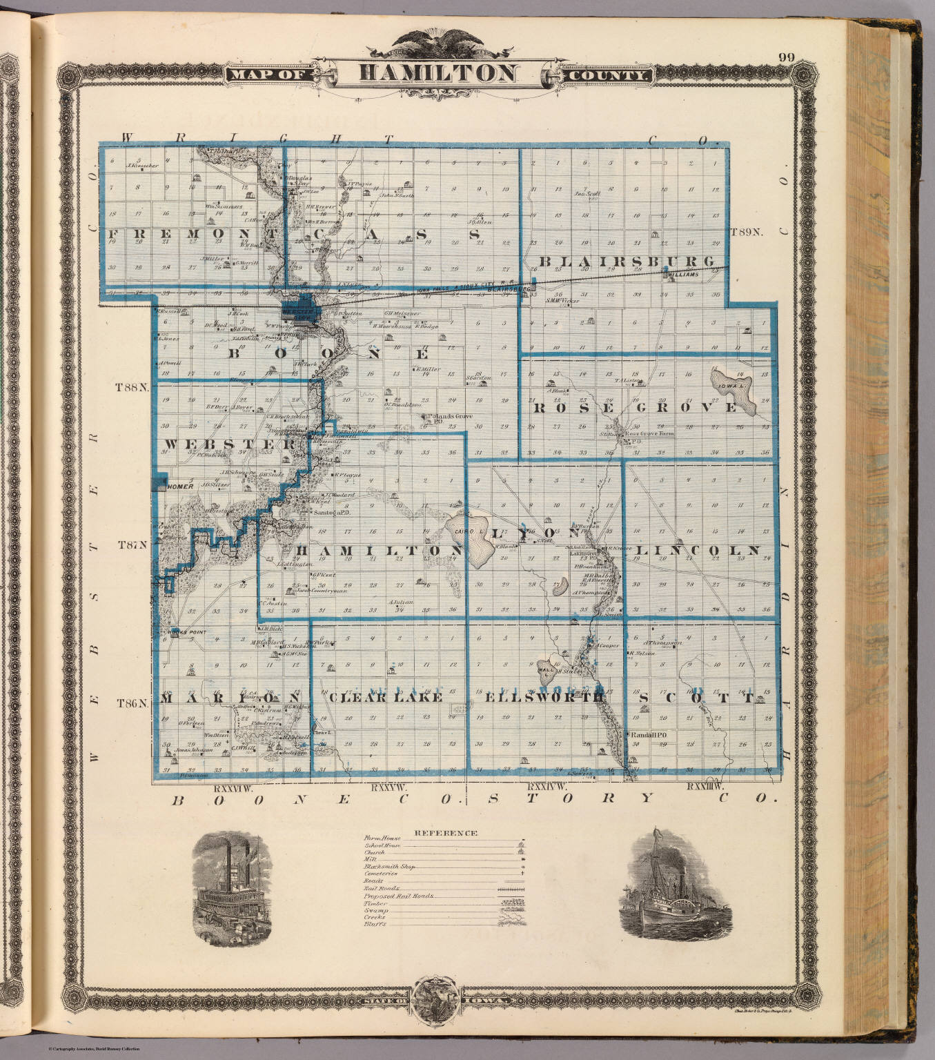 Map of Hamilton County, State of Iowa. David Rumsey Historical Map