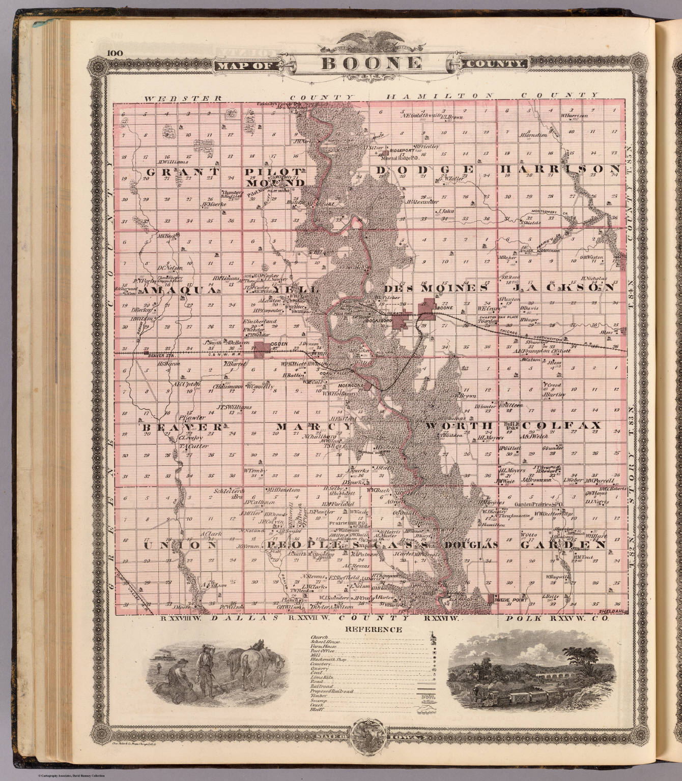 Map of Boone County, State of Iowa. David Rumsey Historical Map Collection
