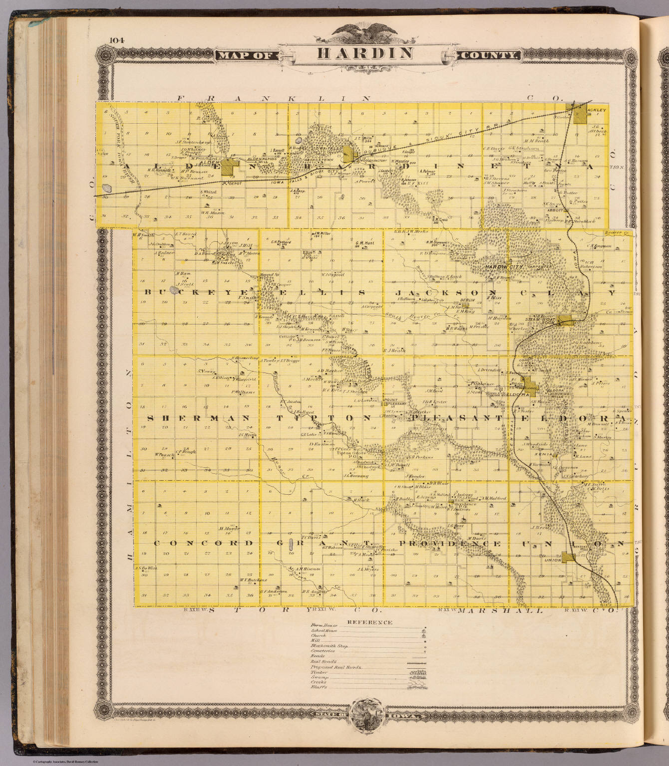 Map Of Hardin County State Of Iowa David Rumsey Historical Map Collection 7556