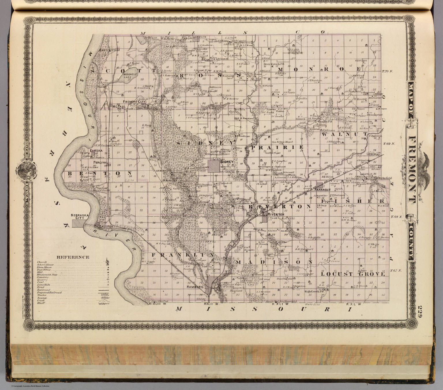 Map of Fremont County, State of Iowa. David Rumsey Historical Map