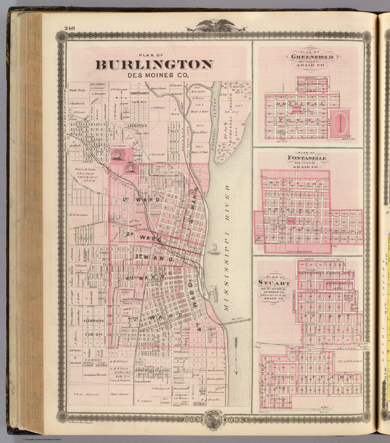 Plans of Burlington, Greenfield, Fontanelle and Stuart, State of Iowa