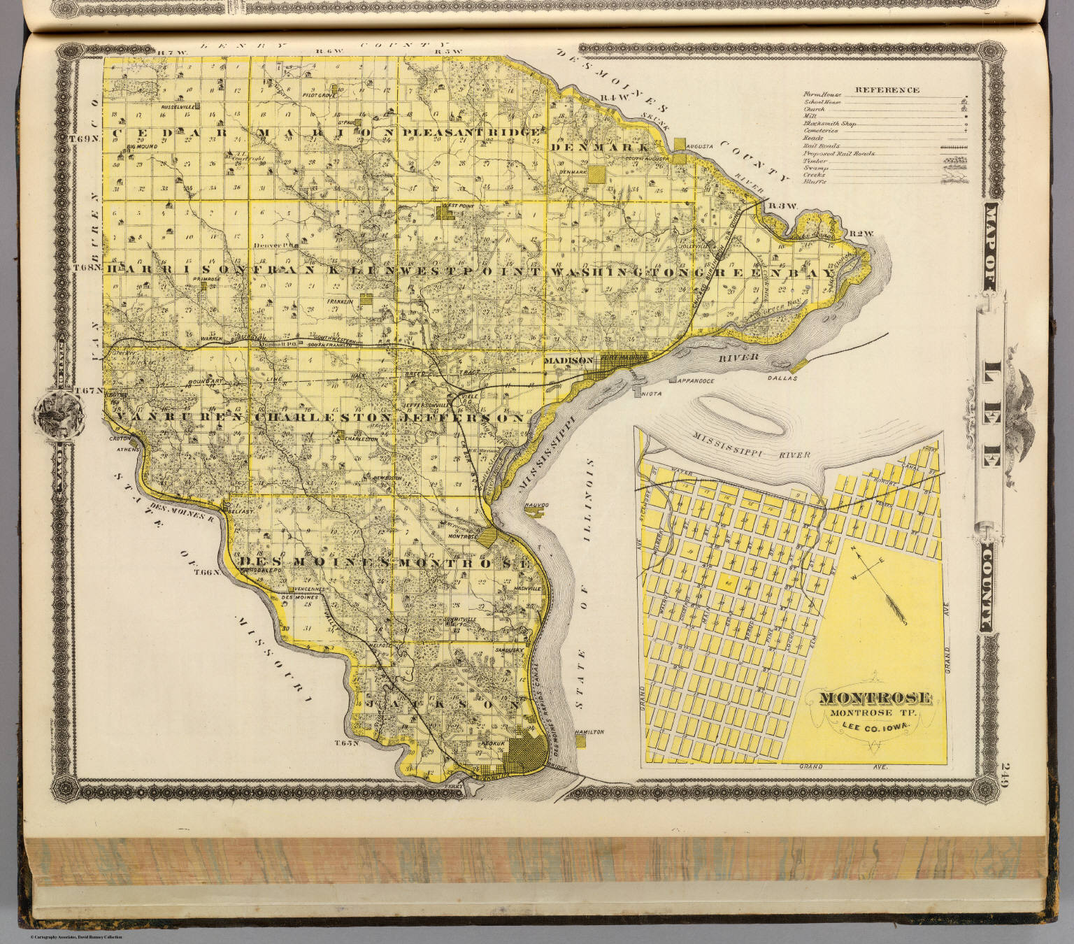 Map of Lee County and Montrose, State of Iowa. David Rumsey