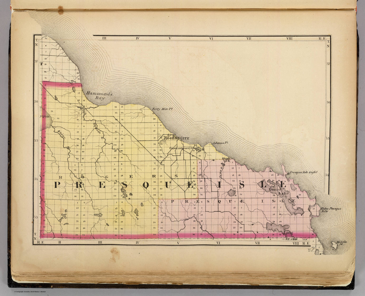 (Map of Presque Isle County, Michigan) David Rumsey Historical Map