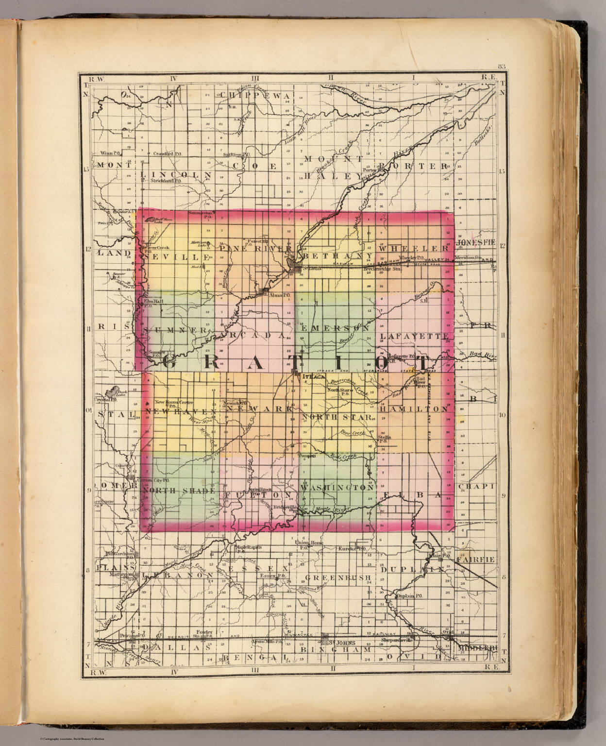(Map of Gratiot County, Michigan) David Rumsey Historical Map Collection