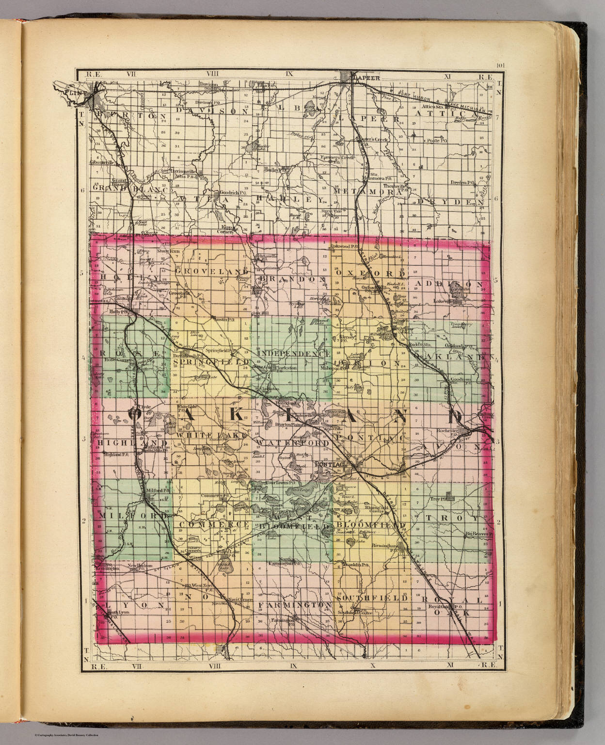 (Map of Oakland County Michigan) David Rumsey Historical Map Collection