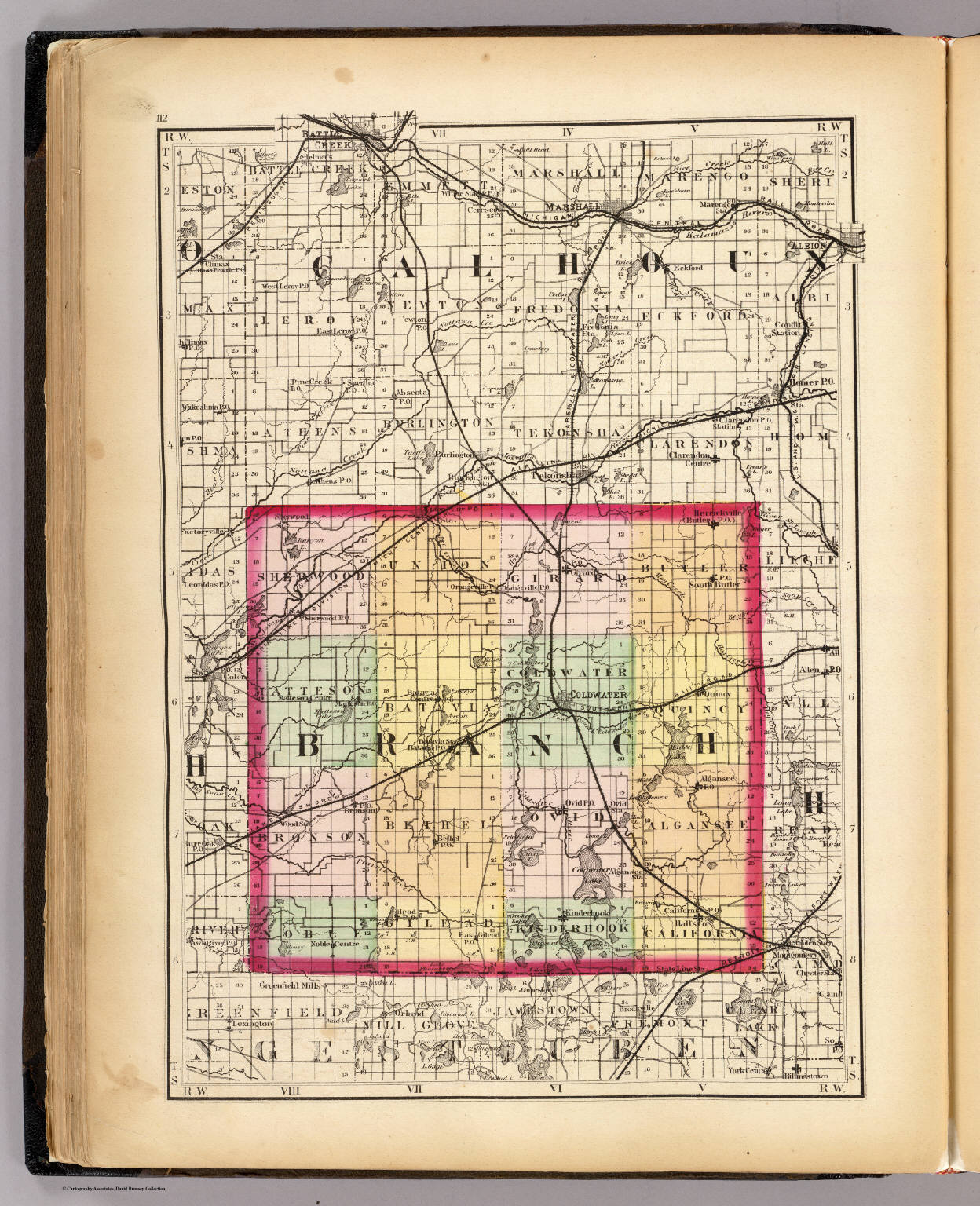 (Map of Branch County, Michigan) David Rumsey Historical Map Collection