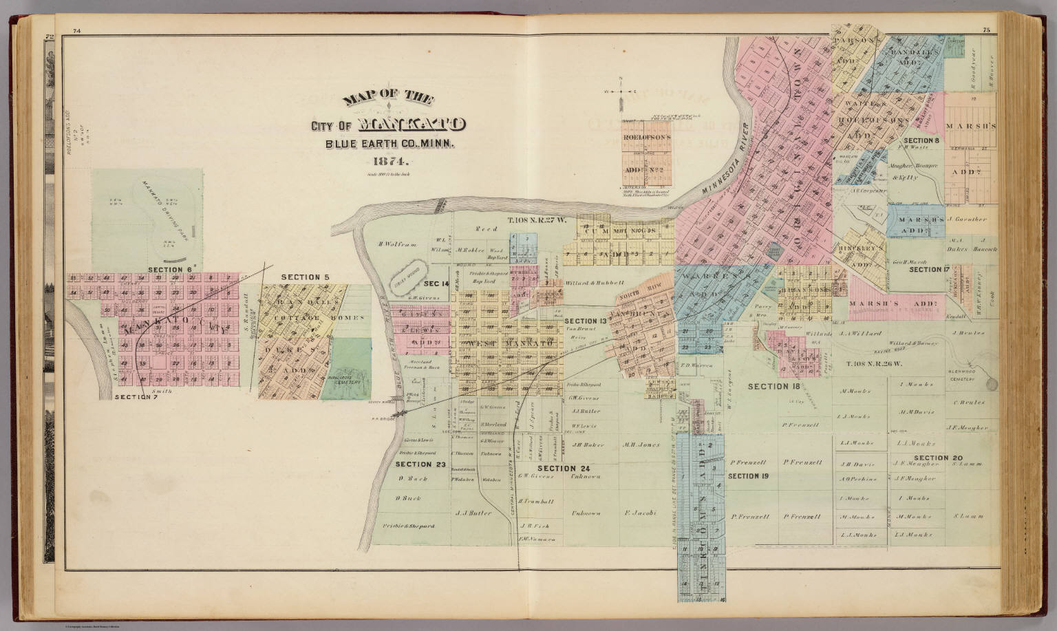 Map of the City of Mankato, Blue Earth Co., Minn. - David Rumsey 