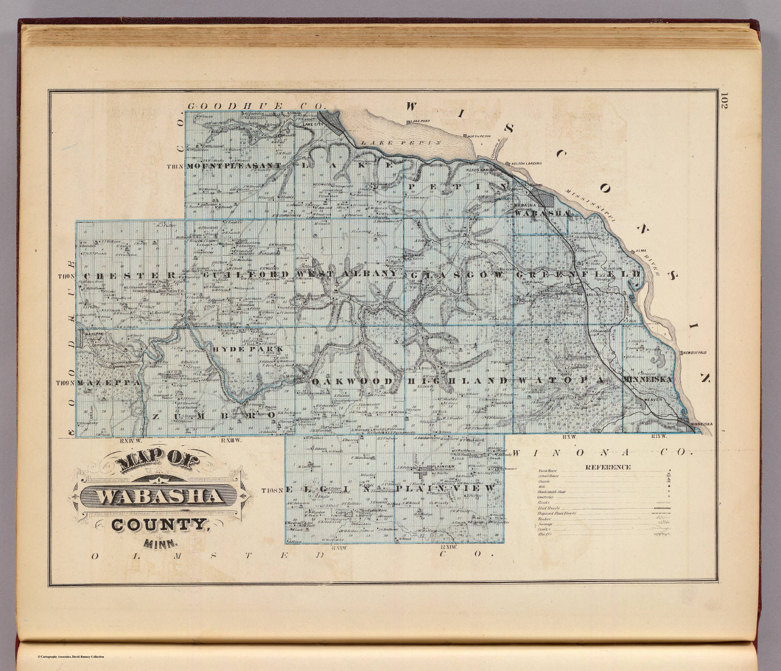 Map of Wabasha County, Minn. David Rumsey Historical Map Collection