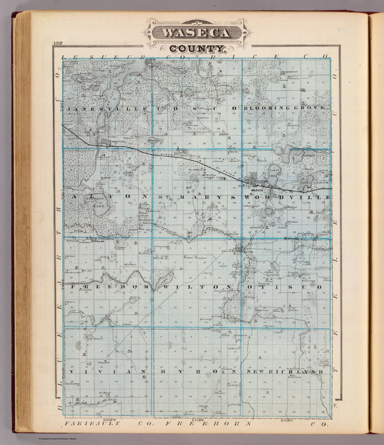 Map of Waseca County. David Rumsey Historical Map Collection