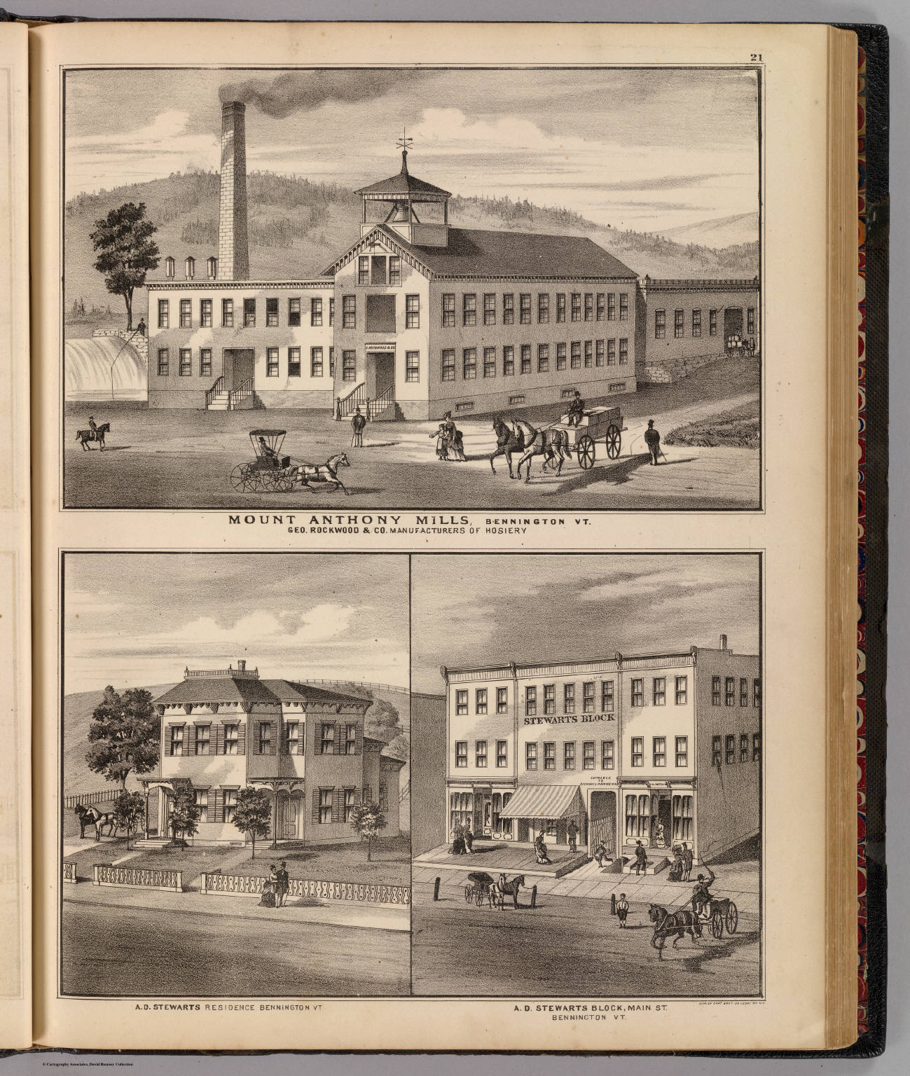 Mt. Anthony Mills, A.D. Stewart residence and Stewarts Block