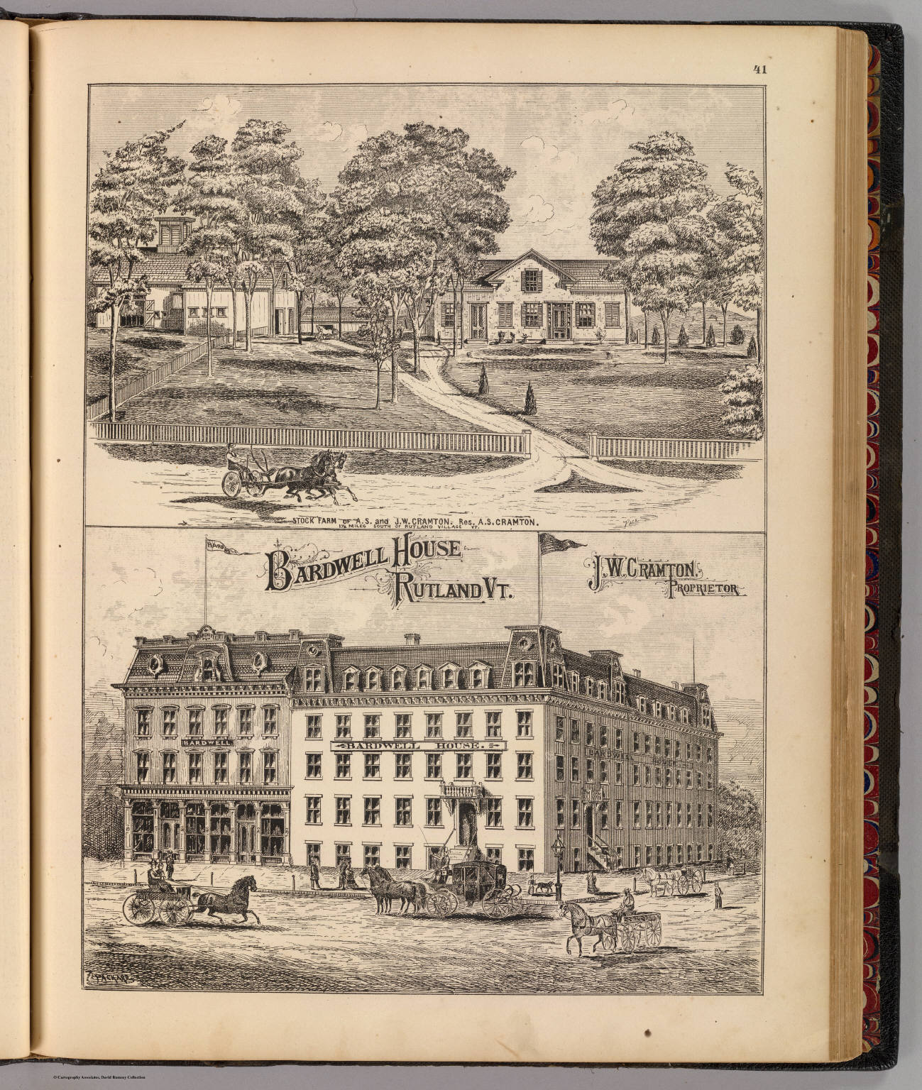 Bardwell House, Rutland, Vt., Stock farm, residence David Rumsey