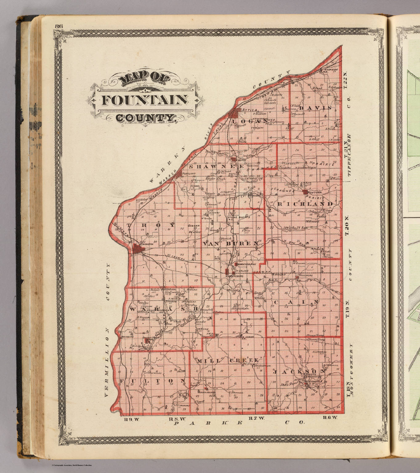 Map of Fountain County. David Rumsey Historical Map Collection