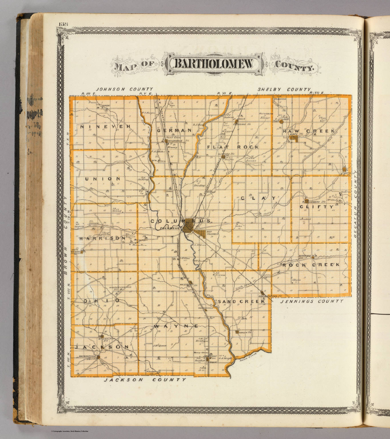 Map Of Bartholomew County David Rumsey Historical Map Collection Map Of Bartholomew County David Rumsey Historical Map Collection