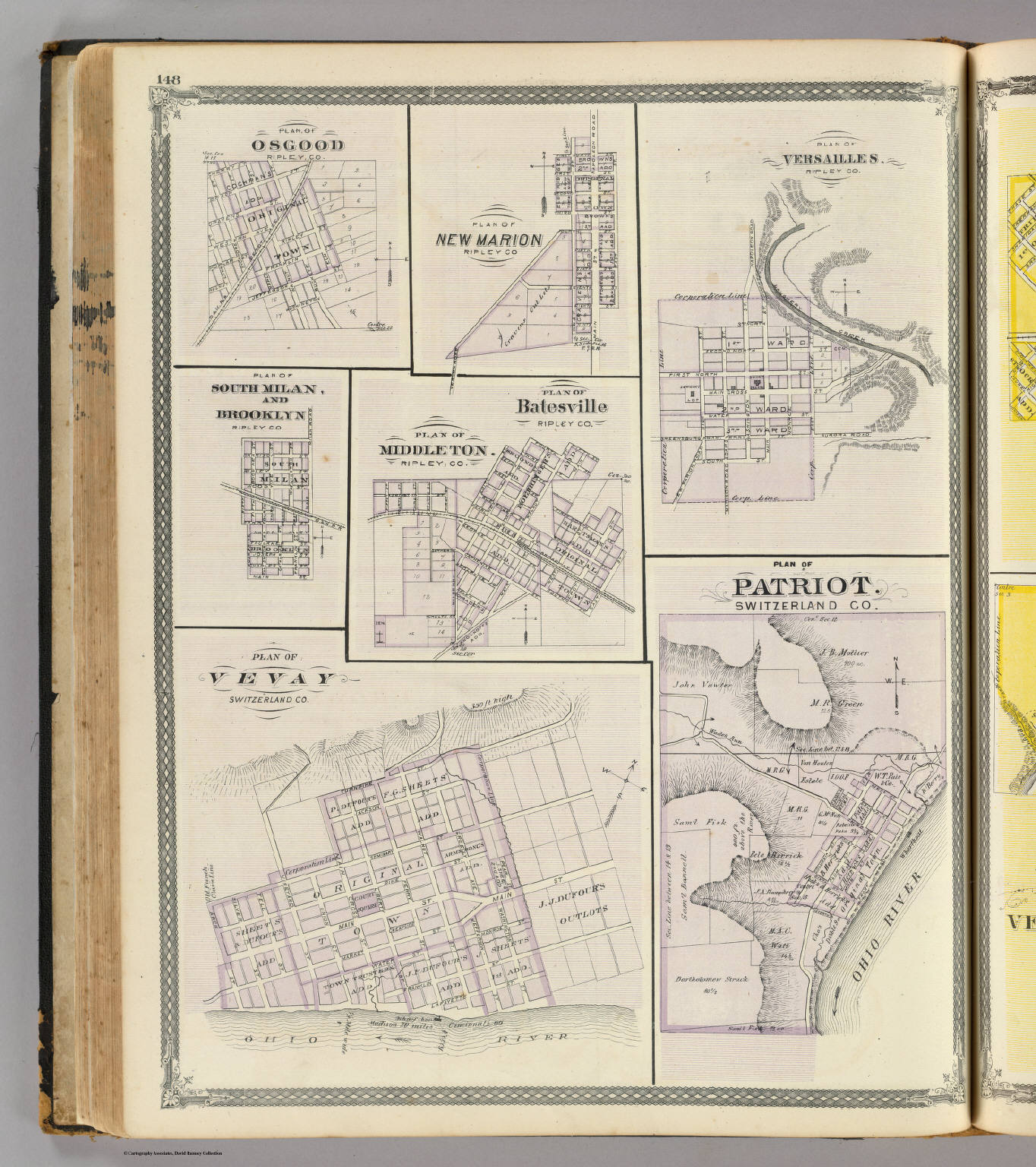 Plan of Vevay, Switzerland Co. (with) Patriot, Versailles, Osgood, New ...