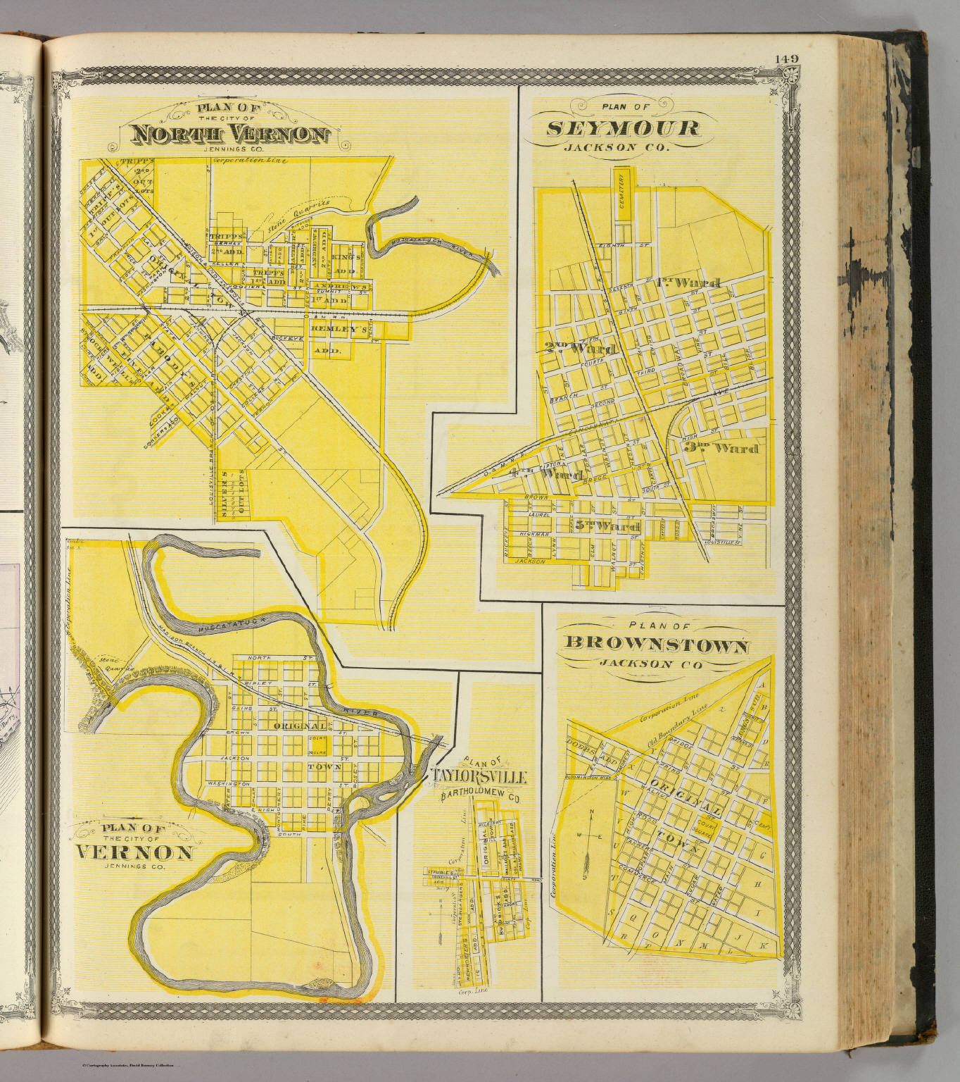 Plan of North Vernon, Jennings Co. (with) Vernon, Taylorsville, Seymour