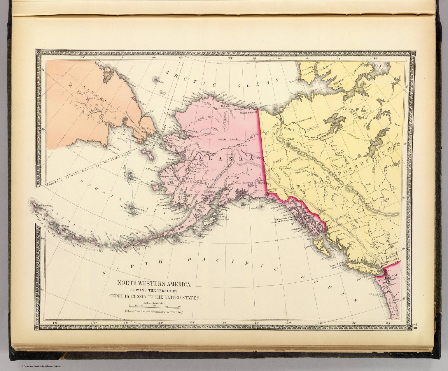 North Western America Showing The Territory Ceded By Russia To The