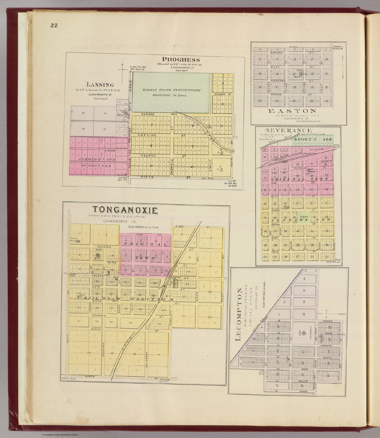 Lansing, Progress, Easton, Tonganoxie, Severance and David