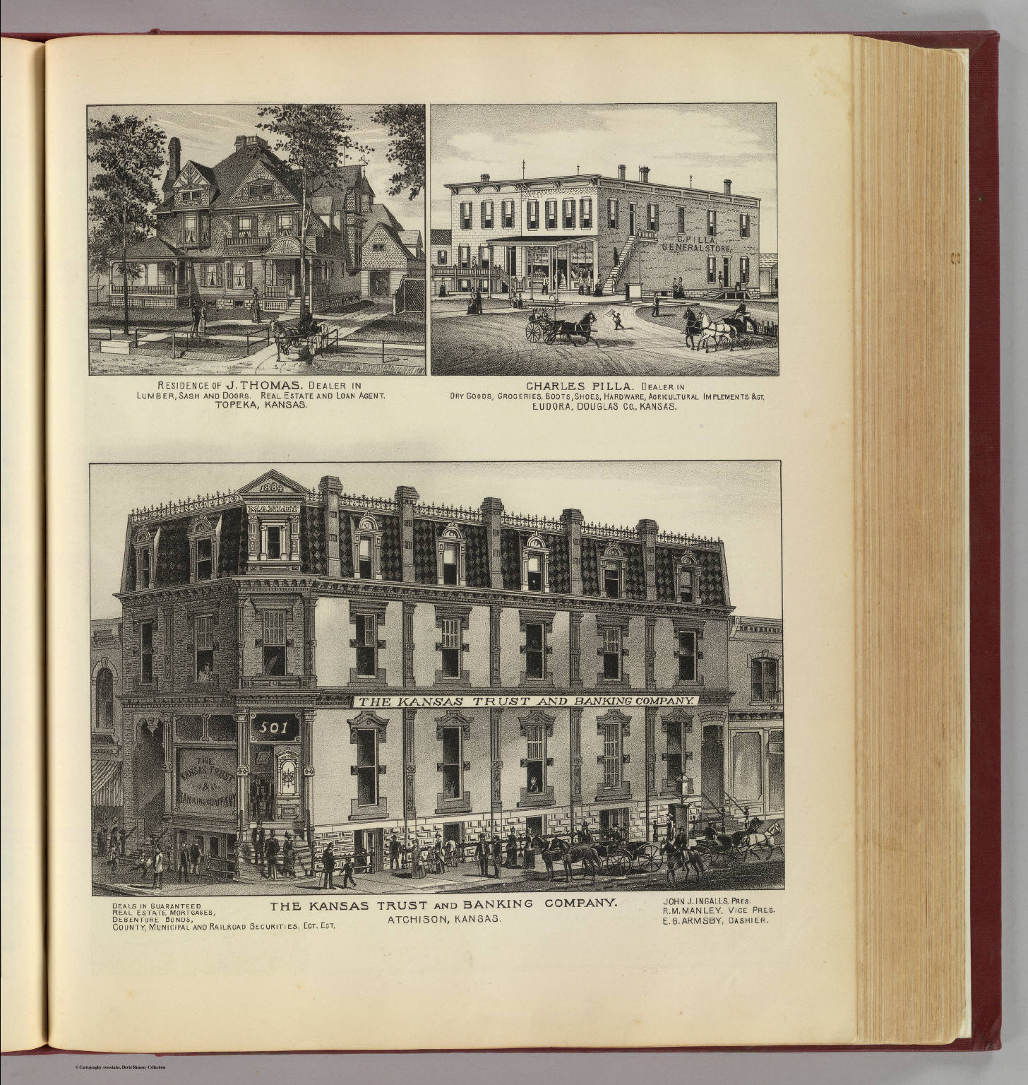 Bank, residence and stores, Atchison, Topeka and Eudora, Kansas