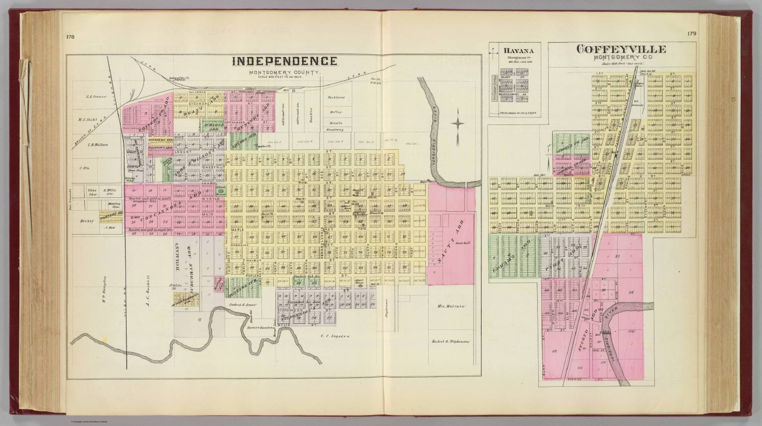 Independence, Coffeyville and Havana. David Rumsey Historical Map