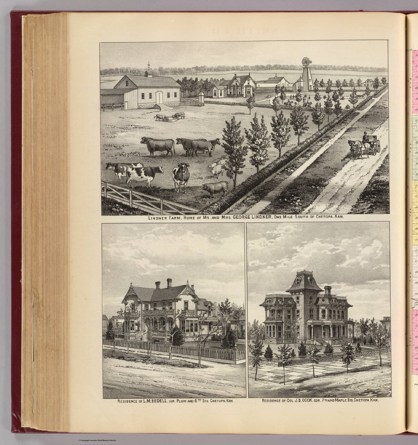 Lindner Farm, Bedell & Cook residences, Chetopa, Kan. David Rumsey Historical Map Collection