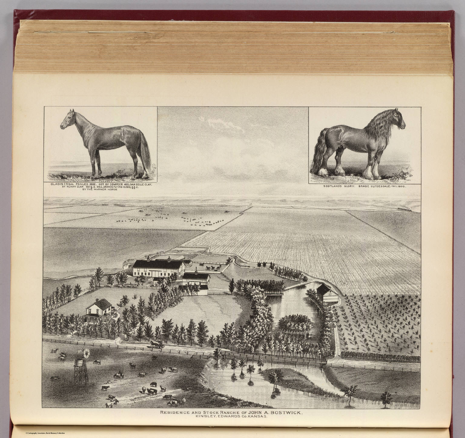 Bostwick residence & ranch, Kinsley, Kansas. David Rumsey Historical