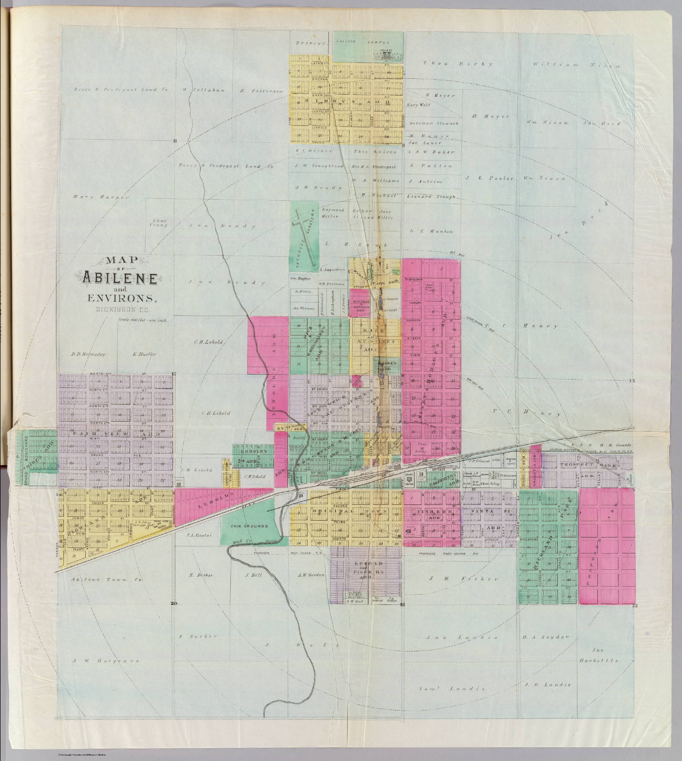 Map of Abilene and environs, Dickinson Co. David Rumsey Historical