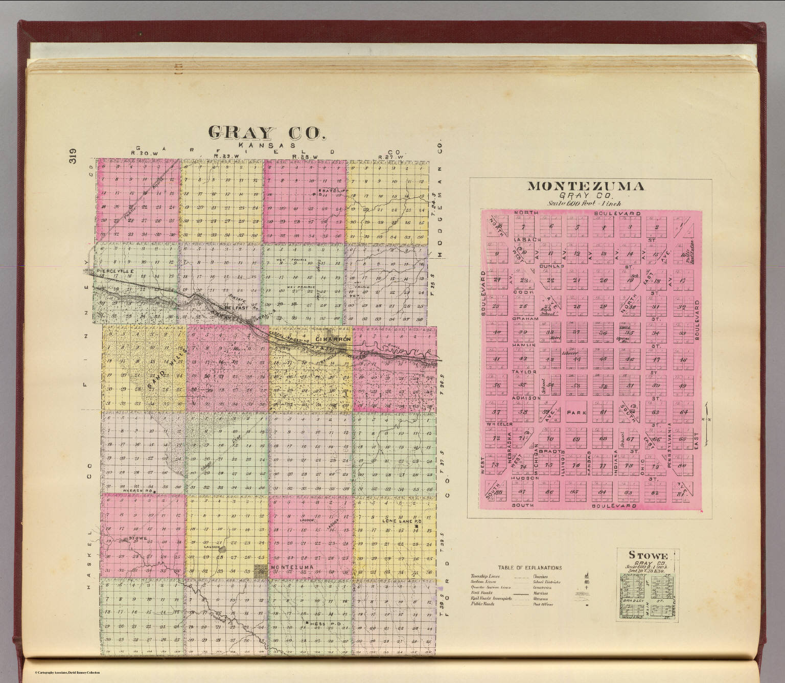 Gray Co., Montezuma, Stowe, Kansas. David Rumsey Historical Map