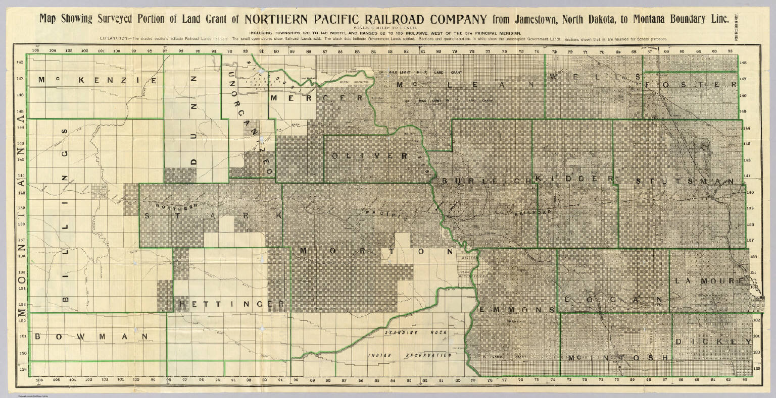 Land grant NPRR. David Rumsey Historical Map Collection