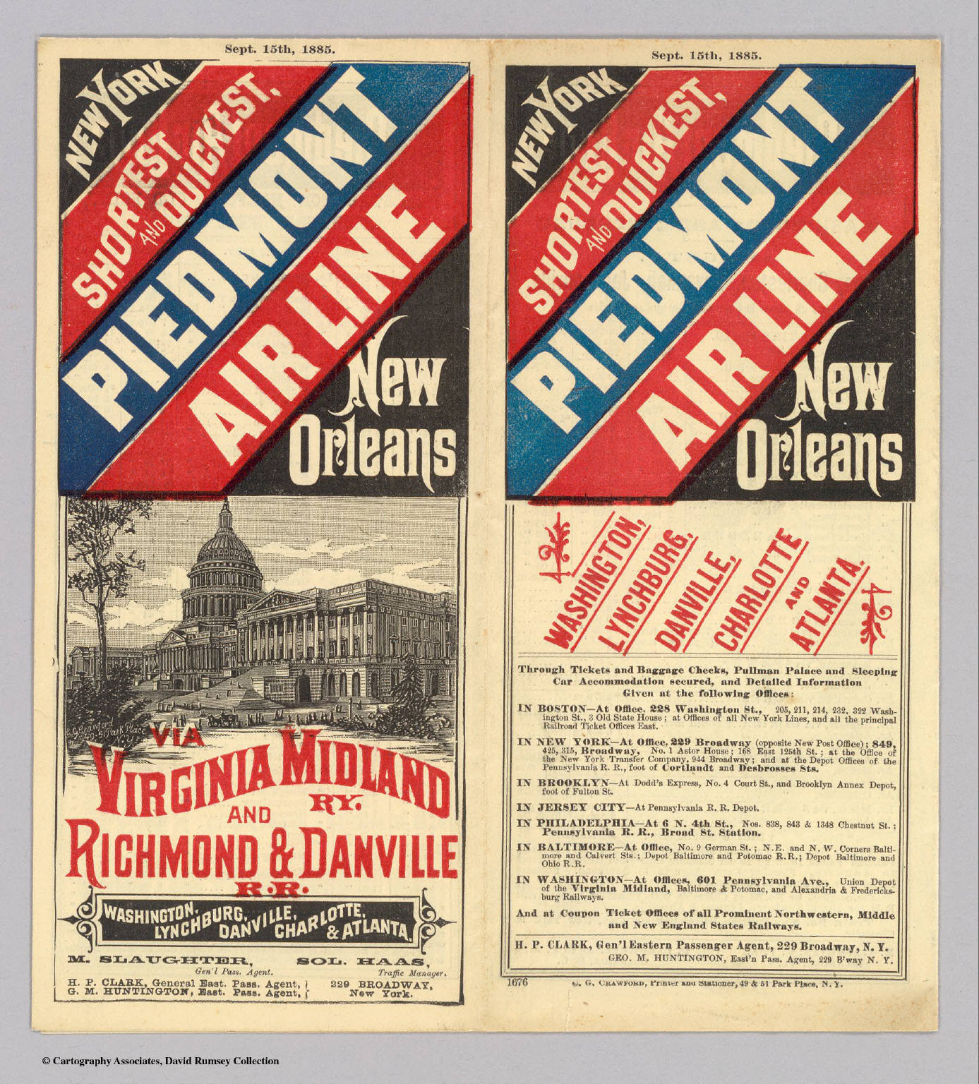 Cover Piedmont Air Line. David Rumsey Historical Map Collection