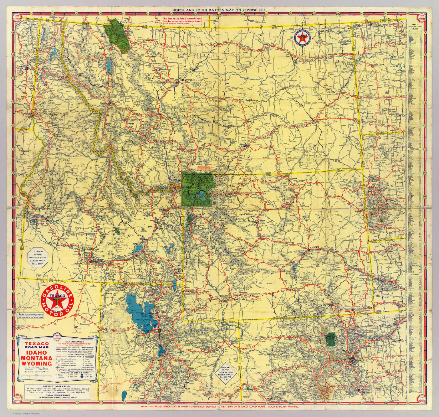 Montana Idaho Road Map Road map Idaho, Mont., Wyo.   David Rumsey Historical Map Collection