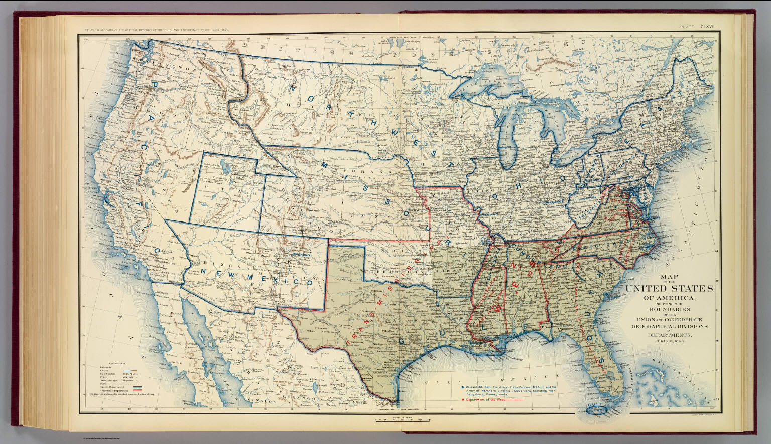 Usa June 1863 David Rumsey Historical Map Collection 3683