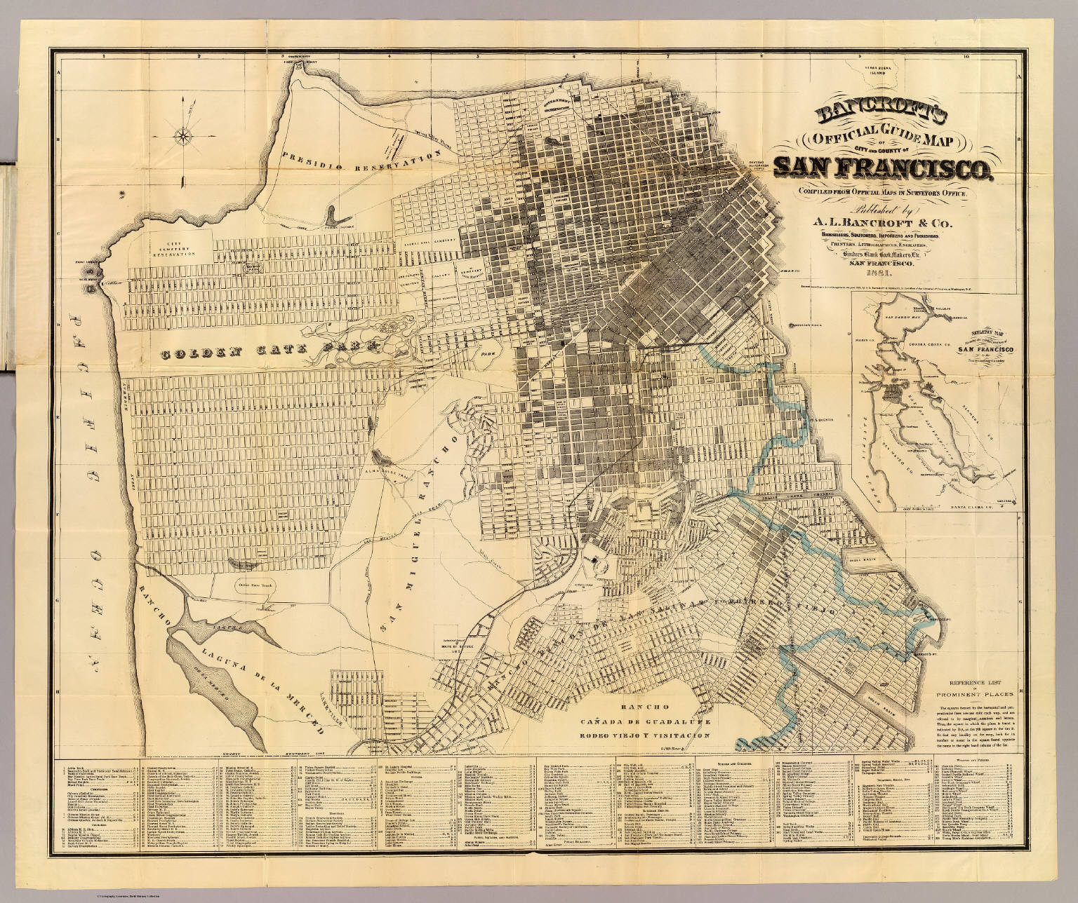 San Francisco Historical Maps Bancroft's Official Guide Map Of City And County Of San Francisco 