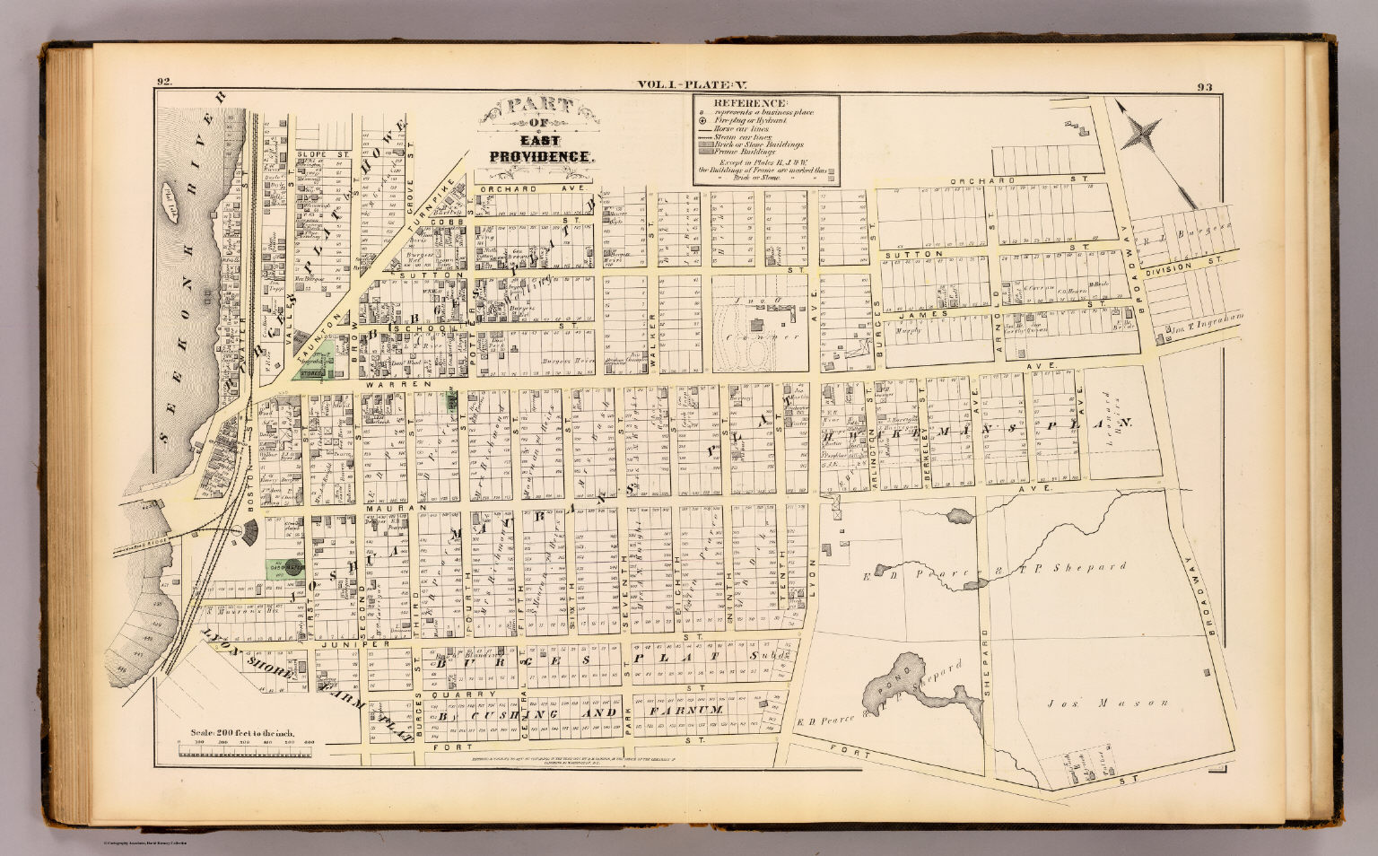 v.1 pl.V East Providence. - David Rumsey Historical Map Collection