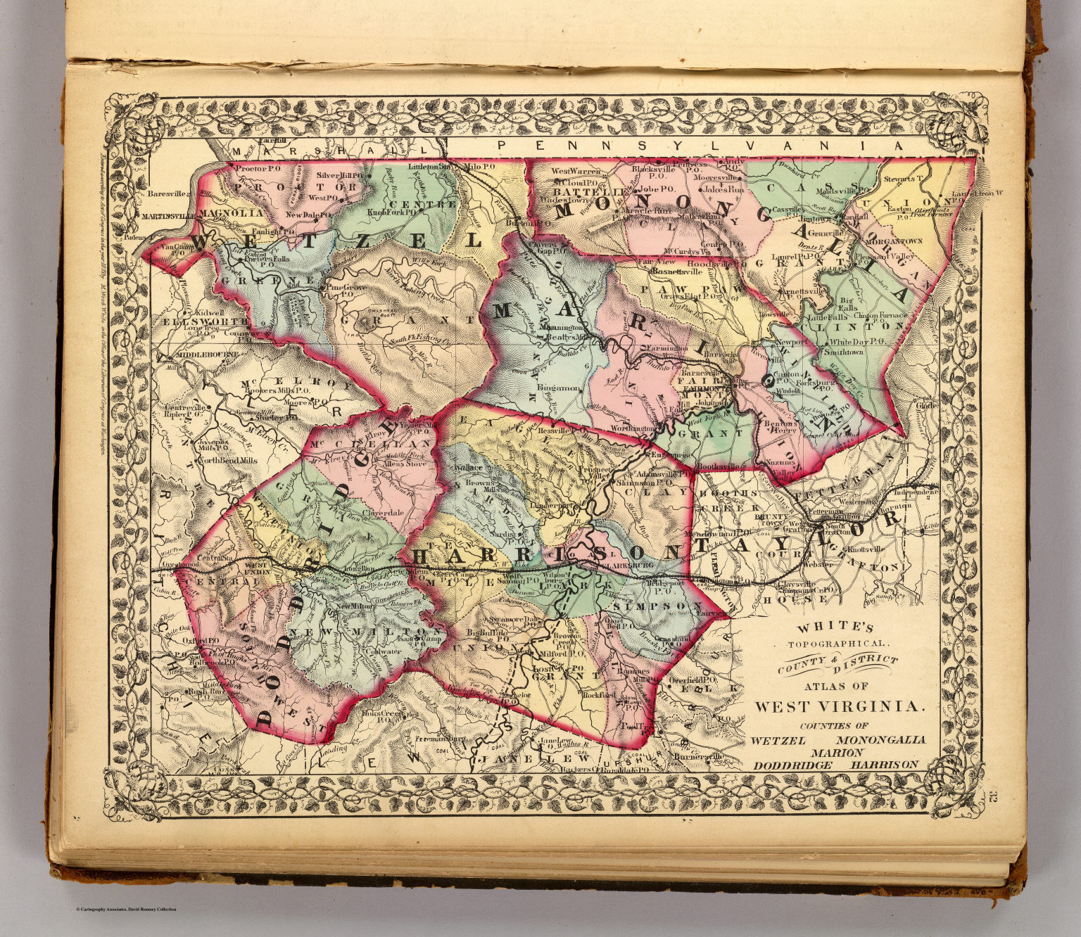 Wetzel County Wv Map Wetzel, Monongalia, Marion, Doddridge, Harrison Counties. - David Rumsey  Historical Map Collection