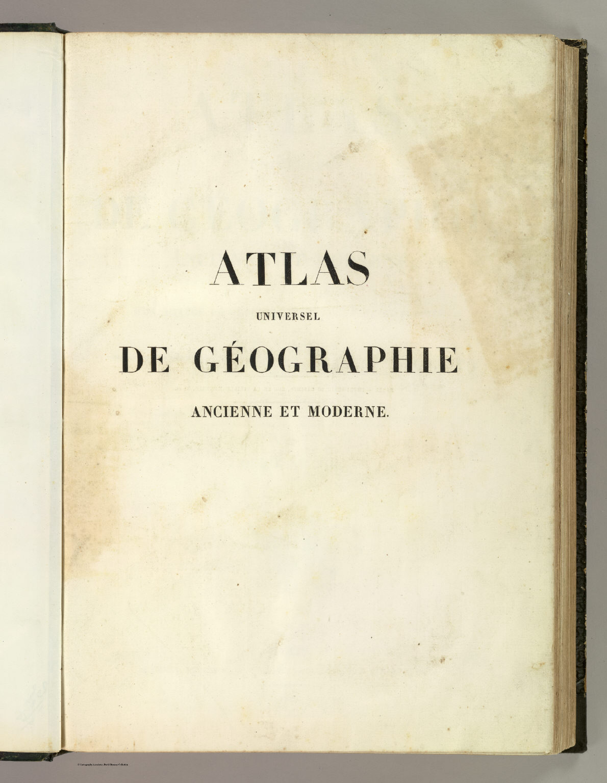 Half Title Atlas Universel De Geographie Ancienne Et Moderne David Rumsey Historical Map Collection