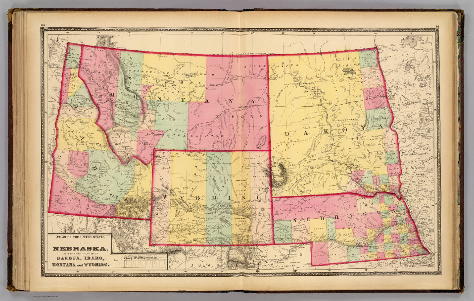 Nebraska, and the territories of Dakota, Idaho, Montana and Wyoming. - David Rumsey Historical 