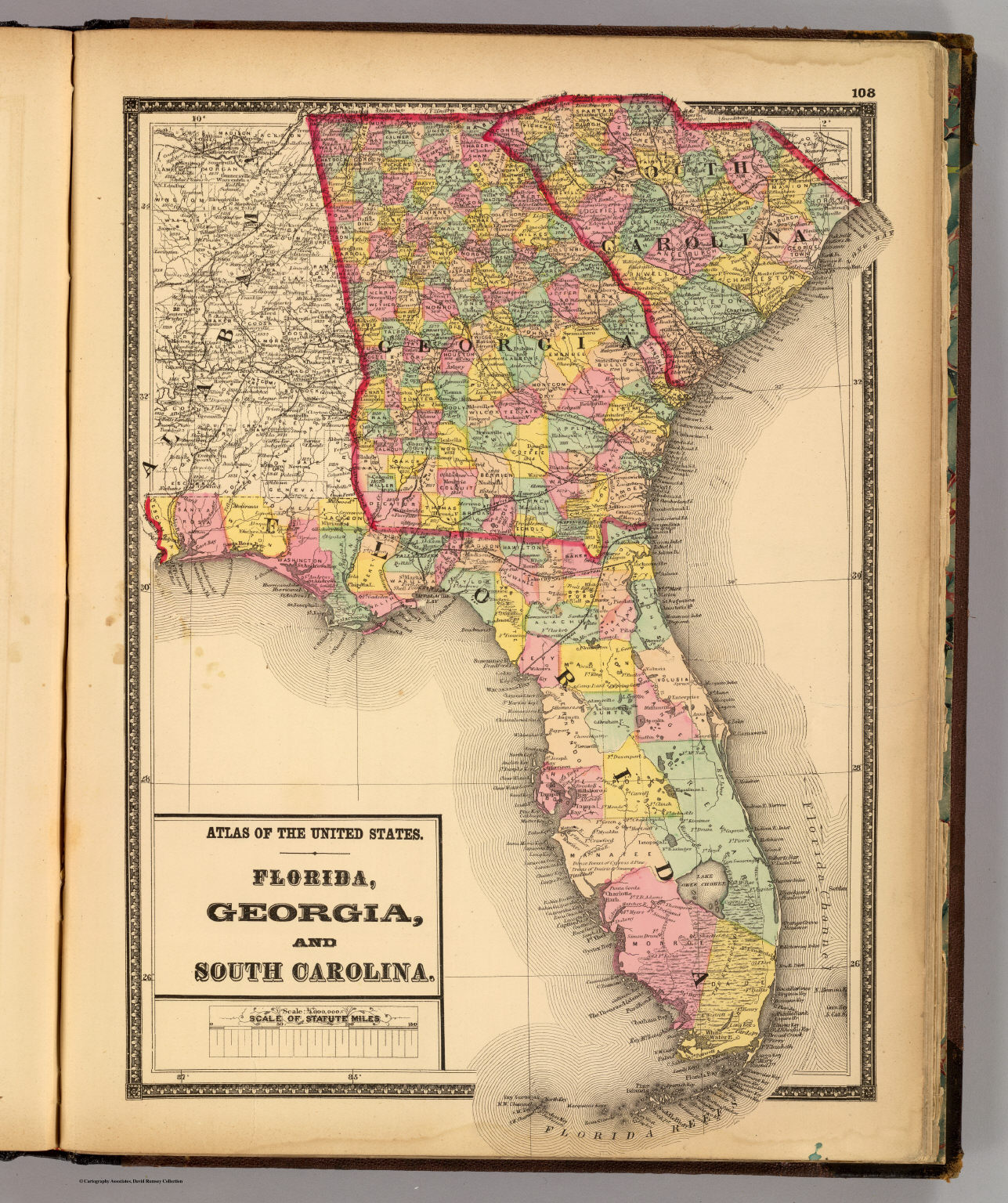 Florida Georgia And South Carolina David Rumsey Historical Map