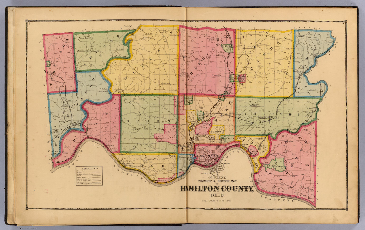 Hamilton County Ohio Township Map Hamilton County. - David Rumsey Historical Map Collection