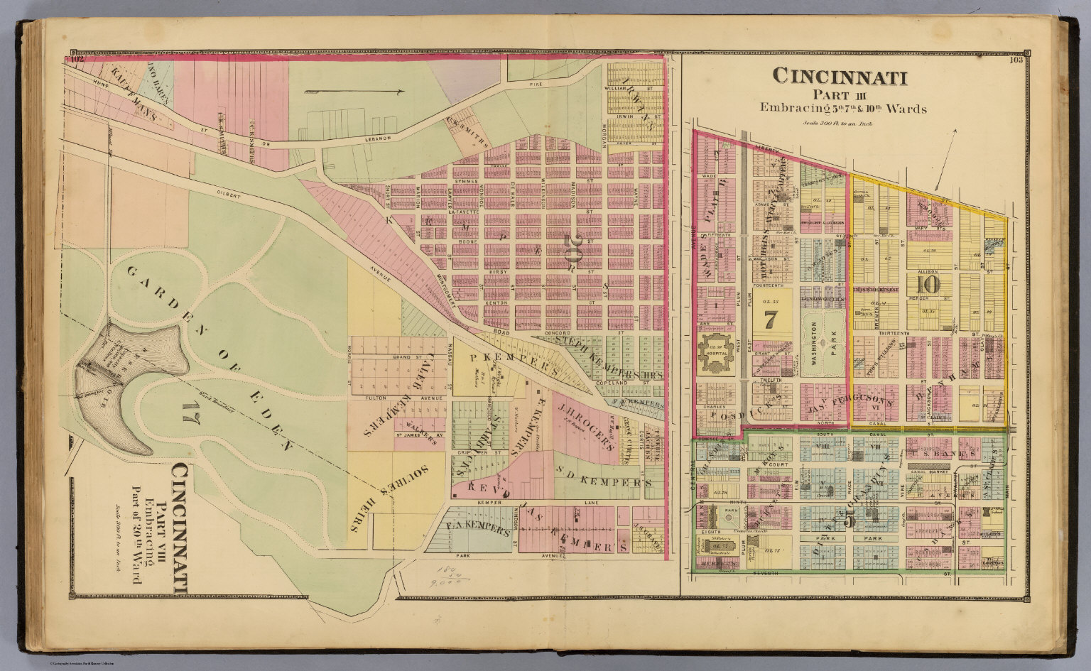 Cincinnati 8, 3, wards 20, 5, 5, 10. David Rumsey Historical Map