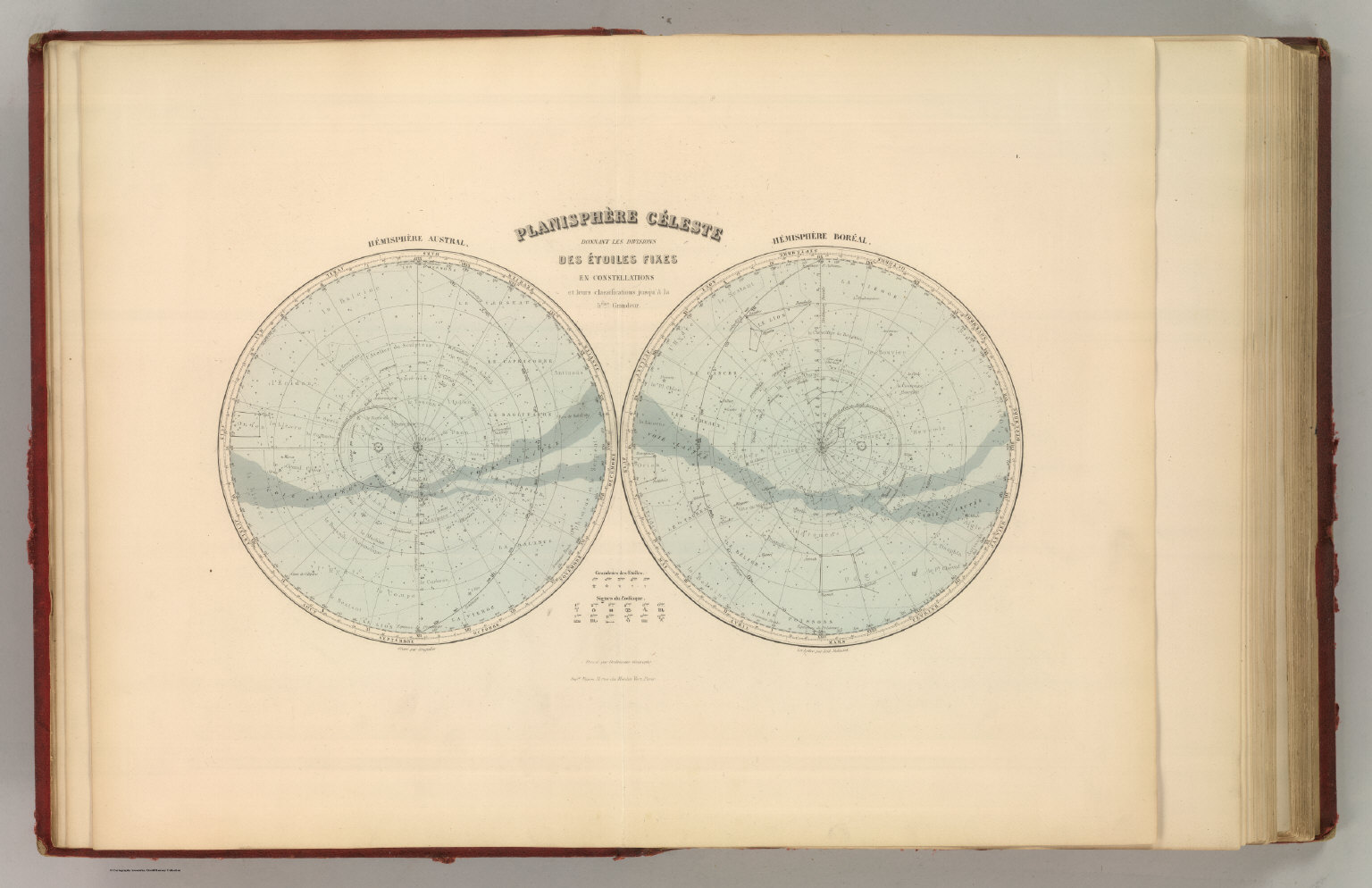 Planisphere Celeste. Hemisphere Austral. Hemisphere Boreal. David Rumsey Historical Map Collection