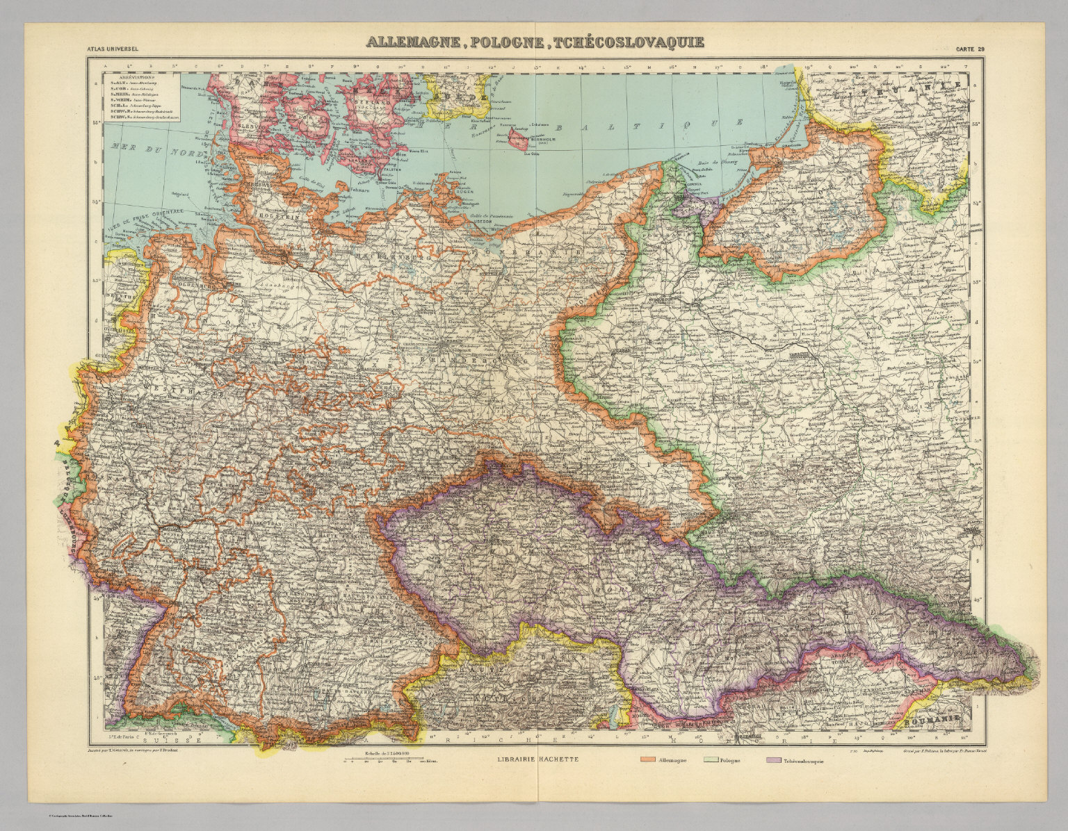 Allemagne Pologne Tchecoslovaquie David Rumsey Historical Map Collection