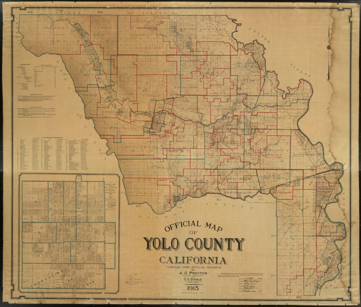 Official Map Of Yolo County California 1915 David Rumsey   5777000 