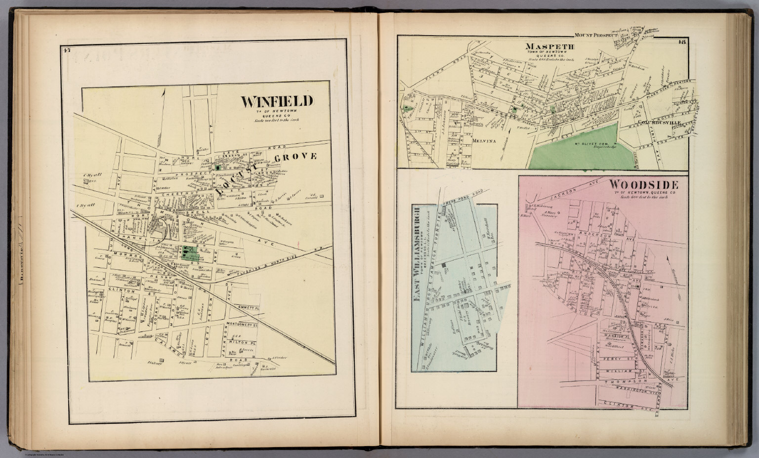 Winfield, Maspeth, East Williamsburgh, Woodside in Newtown. Long Island